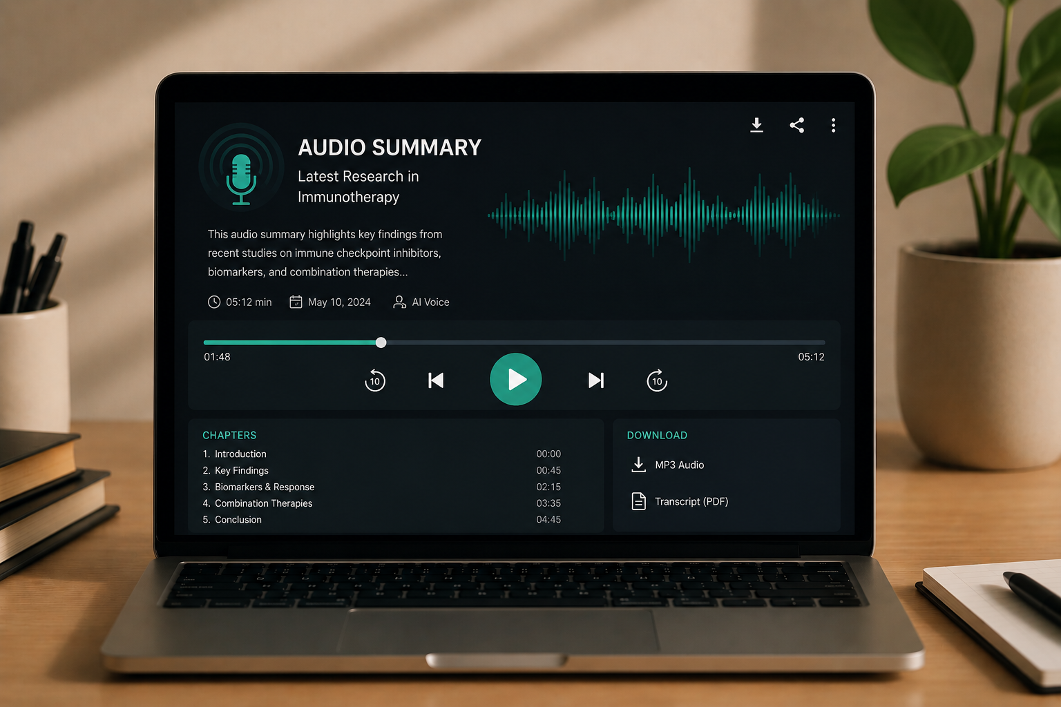 Audio summary sample